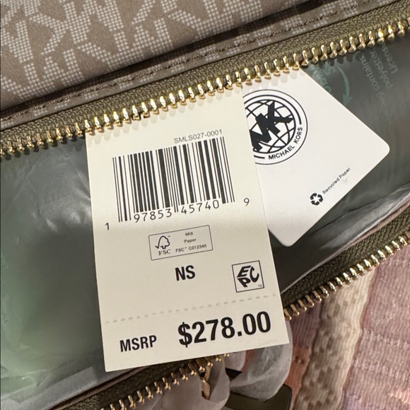 Michael Kors Monogrammed Beige Tote - Picture 5 of 5